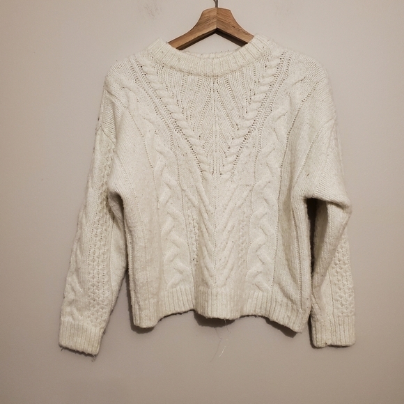 a new day Sweaters - WHITE Cable Knit Sweater XS